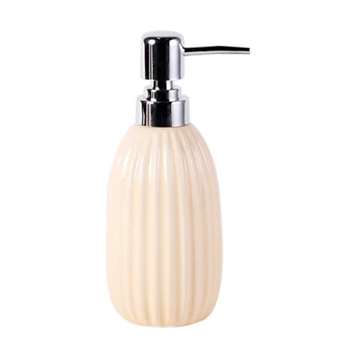 Pionowy pasek 320 ml, butelka dozownika z ceramiki, do mydła, szamponu, lotionu, do łazienki, do ponownego napełniania, butelka z pompką