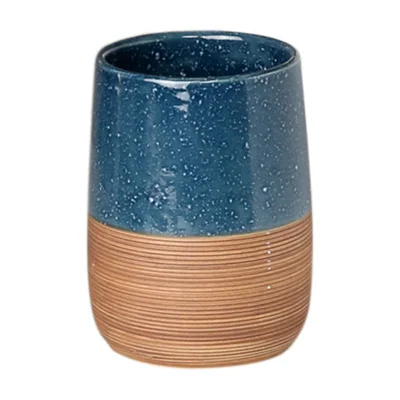 300ML Ceramic Mouthwash Cup Home Hotel Bathroom Toothbrush Holder Washroom Rinse Water Cup - Blue