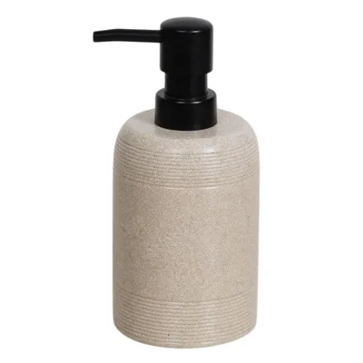 Hotel Home Resin Bathroom Dispenser 400ml Refillable Bottle for Hand Soap Shower Gel - Beige