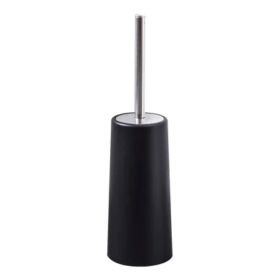 European Style Bathroom Toilet Brush Stainless Steel + PP Long Handle Cleaning Brush with Base