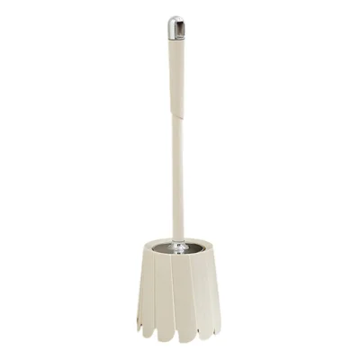 Toilet Brush Set With Long Handle No Dead Angle Cleaning Round Head Brush For Bathroom Home Use - Silver