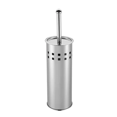 Stainless Steel Toilet Brush with Base Long Handle Soft Bristles Bathroom Cleaning Tool