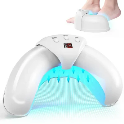 Crescent Shape Foldable Mini Nail Lamp LCD Display 22-LED UV Dryer for Toenails  /  Fingernails, 18 Blue + 4 Red LEDs