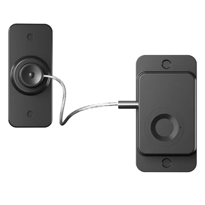 FQ20 Drill Free Fingerprint Lock for Window Refrigerator Drawer Sliding Door Security Chain Limiter - Black