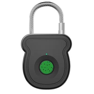 F335 Smart Fingerprint Padlock for Luggage Backpack Bike Basket Type C Rechargeable Security Lock - Black