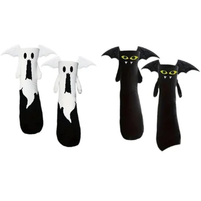 2 Pairs Halloween Stockings Warm Couple Magnetic Socks Novelty Funny Happy Socks Gift