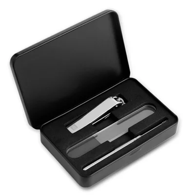 XIAOMIYOUPIN HUOHOU 4-teiliges Maniküre-Set aus Edelstahl, Nagelknipper, Pediküre-Set mit Nagelfeile, Ohrlöffel, Aufbewahrungsbox, Nagelpflegewerkzeuge