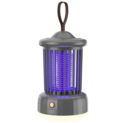 WD-02 Household Electric Mosquito Killer Lamp with Night Light UV Light Trap Camping Insect Zapper - Grey