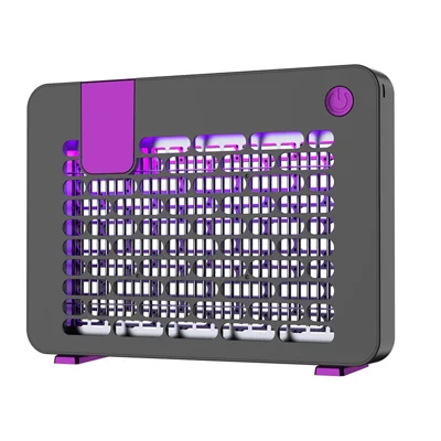 W1 Wall Mounted Plug-in Electric Mosquito Killer Lamp for Home Outdoor Camping UV Light Insect Trap - Purple+Grey