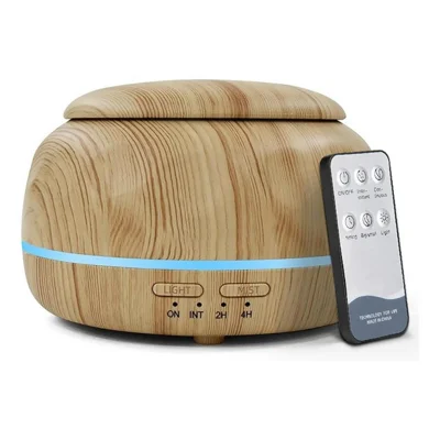 300ml Wood Grain USB Humidifier Ultrasonic Aromatherapy Diffuser Portable Essential Oil Diffuser with 7-Color Ambient Light - Wood Grain