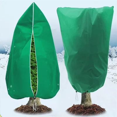 120 x 180cm Plant Frost Protection Cover Nonwoven Outdoor Windproof Warm Winter Freeze Guard for Greenhouse / Garden - Green