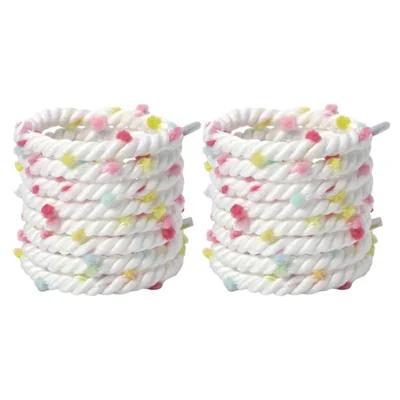 1 Pair 120cm Round Laces with Pompom Decor for Sneakers Shoelaces Sports Shoes Accessories - Pink