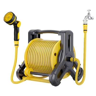 Avvolgitubo da giardino retrattile da 25 m con sistema di irrigazione, montaggio a parete, con ugello spray per lavaggio auto e irrigazione del prato