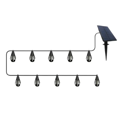 10 LEDs Realistic Flickering Flame Solar Powered String Light for Garden Patio Outdoor Decorative Lamp