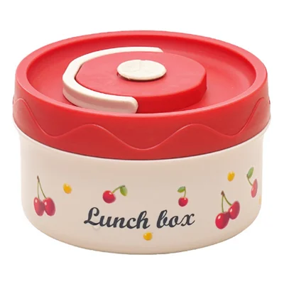 Kirschenmuster 316 Edelstahl Lunchbox 440ML Tragbare Bento-Box Mikrowellensicher für Studenten / Büroarbeiter (Kein FDA)