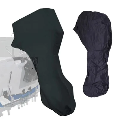 Coprimoto fuoribordo Oxford 420D 6-15HP, copertura impermeabile e antipolvere, copertura completa per motore marino, circonferenza 140 cm, altezza 110 cm - Nero