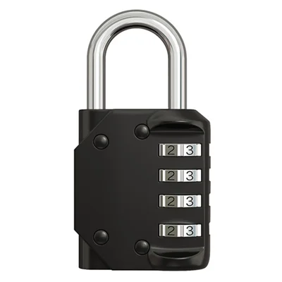 840 Zinc Alloy 4-Digit Combination Padlock Waterproof Rustproof Anti-Theft Lock for Home Dormitory Warehouse - Black