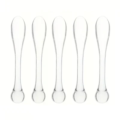 5 Pezzi Spatole Cosmetiche Applicatore di Crema per Gli Occhi Set di Palette di Cura della Pelle in Plastica, 8 x 1,5 cm