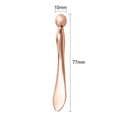 77 x 10 mm Rolo de Massagem Facial Aplicador de Creme para Olhos em Metal Ferramenta de Beleza Bastão para Cuidados com a Pele com Espátula para Creme - Dourado Rosado