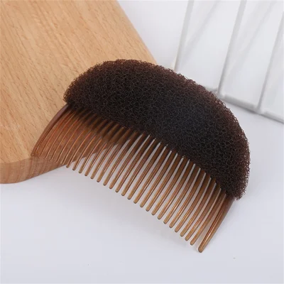 Clip Hair Comb Volume Inserts Hair Comb Sponge Foam Fluffy Hair Bases for Hair Style DIY - Large / Brown