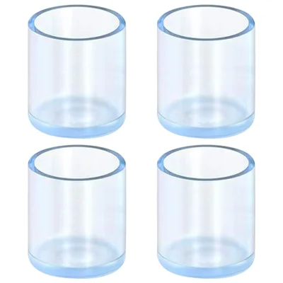 4Pcs / Set 19mm Round Dust-proof Transparent Rubber Furniture Foot Sock Cover Table and Chair Leg Feet Pad Caps Floor Protector Pad