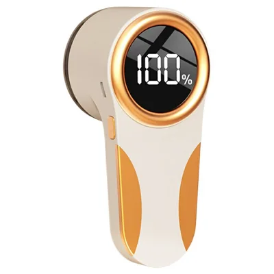 MQ-02 Electric Lint Remover USB Charging Digital Display Household Hair Ball Trimmer - Khaki