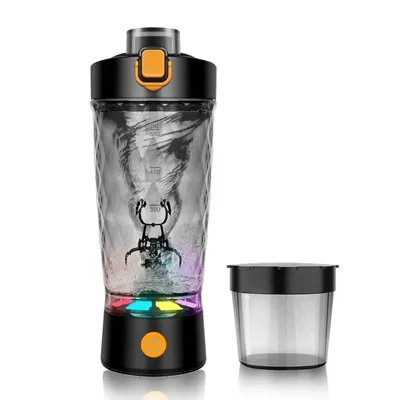 24165 Portable 22oz Electric Protein Shaker Bottle USB Rechargeable Tritan Mixing Cup for Gym Sport (BPA Free, No FDA Certificate) - Black