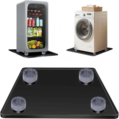 24×24 Zoll Mini-Kühlschrank-Silikonmatte mit 4 Fußstützen, Auffangwanne für kleine Kühlschränke, rutschfeste, wasserdichte Unterlage für Geräte im Haushalt, Schlafzimmer, Badezimmer
