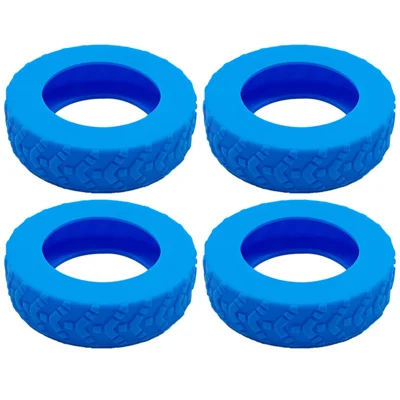 4Pcs Wheel Protector for 20-30 Inch Luggage Suitcase Silicone Wheel Covers Anti Slip Noise Reduction Wear Resistant - Blue