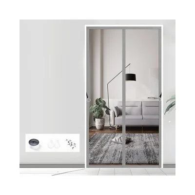 100 x 210cm Magnetic Screen Door Curtain Transparent TPU Door Mesh Mosquito Net - Grey