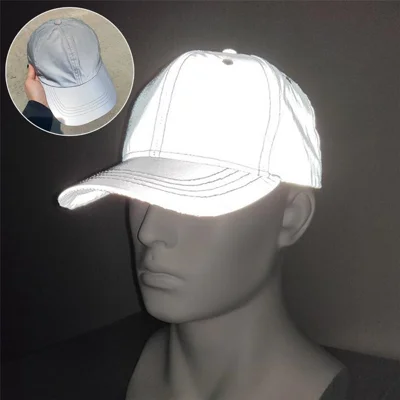 Cappello da Baseball Luminoso da Uomo, Stile Hip Hop per Ballo di Strada, Cappellino con Visiera Riflettente per Alta Visibilità Notturna