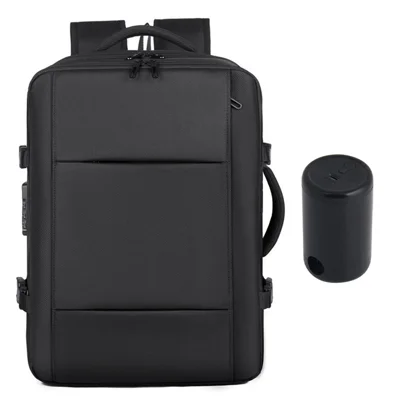 Vacuum Compression Backpack TSA Lock Waterproof Oxford Cloth Travel Laptop Shoulder Bag with Air Pump - K03