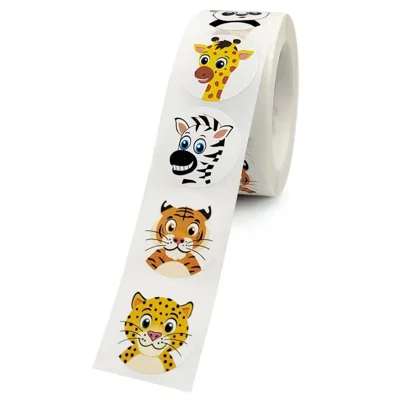 Cartoon Animal Pattern Stickers Cute Reward Labels Teacher Encouragement Supplies for Kindergarten - A-374