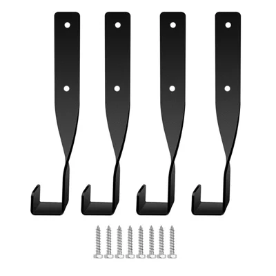 4Pcs Heavy Duty Chainsaw Storage Rack Wall Mount Hook Garage Tool Holder - Black