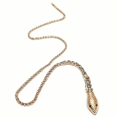49.5cm Snake Shape Rhinestone Inlaid Hair Chain Winding Ponytail Hairpin for Women Hair Jewelry - Gold