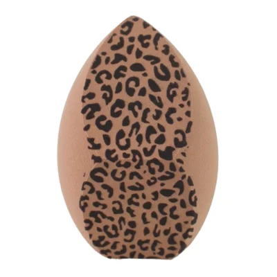 Esponja de Maquilhagem de Grande Tamanho com Estampa de Leopardo para Uso Seco/Húmido, Aplicador de Base, Puff Cosmético
