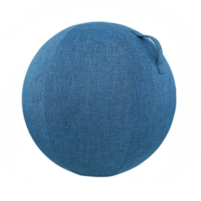 Schutzhülle aus Baumwoll-Leinen für 65 cm Yoga-Ball, rutschfeste Fitnessball-Hülle mit Griff – Dunkelblau