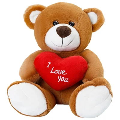 25 cm Orsetto Romantiche I Love You con Cuore Peluche Giocattolo Regalo per San Valentino - Marrone Scuro