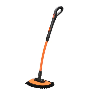 Curved Car Cleaning Brush 15 Degree Bend Extendable Handle Car Cleaning Mop - Orange
