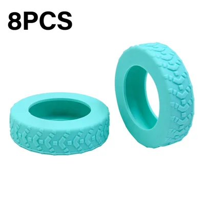 8Pcs Luggage Wheel Silicone Covers Anti-Abrasion Noise Reducing Protective Case for Suitcase Travel - Cyan