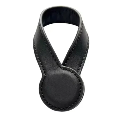 Pince à chapeau en cuir Pince à chapeau magnétique Organisateur de rangement rond pour sacs de voyage et sacs à dos - Noir