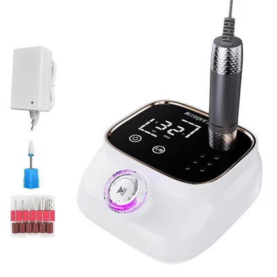 BLUEQUE BQ-113 Elektrische Nagelfräse 45000 U/min LCD-Display, Speicherfunktion Nagelfräser-Set, EU-Stecker