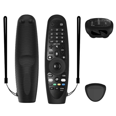 Y38 Silicone Protective Case for LG AN-MR600 / MR650 / MR18BA / MR19BA / MR20GA Remote Control Case Cover Sleeve with Strap - Black