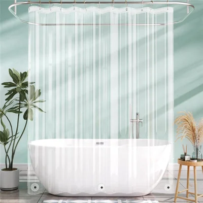 180x180cm PEVA Shower Curtain Liner Heavy Duty Bathroom Waterproof Curtain, Thickeness: 8 mil - Transparent