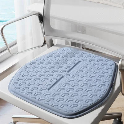 49 x 49cm Sommer-Sitzkissen TPE-Gel-Kühlmatte atmungsaktive Sitzauflage für Büro und Zuhause – Blau