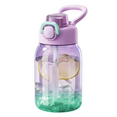 0711 700 ml Bouteille d'eau dégradée avec bec verseur, gobelet sport portable en Tritan avec échelle (sans BPA, sans FDA) - Violet