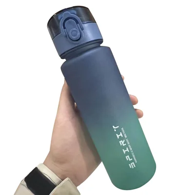 Butelka sportowa 650 ml o dużej pojemności, plastikowy kubek wodny z dzióbką przeciwwstrząsową do użytku na zewnątrz (bez BPA, bez FDA) - Niebieski+Zielony