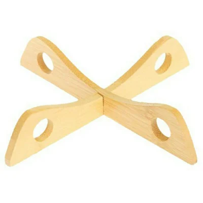 2 pièces d'embases en bambou, support croisé, 2 en 1, support pliable pour cuit-vapeur, support amovible isolant thermique pour plan de travail de cuisine