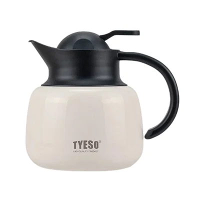 TYESO Bouilloire sous vide en acier inoxydable 304 750 ml 25 oz fl Séparateur d'eau pour thé pour maison et bureau - Blanc