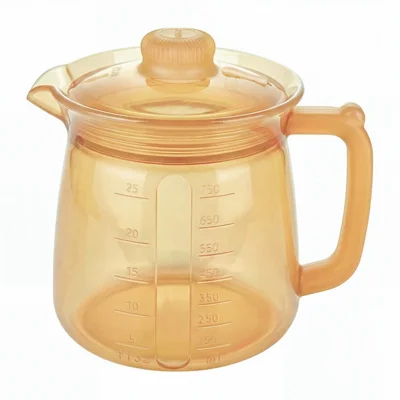 Carafe à lait en silicone de qualité alimentaire 750 ml, bouilloire résistante à la chaleur, pot à café pour thé (sans BPA, certifié FDA) - Jaune